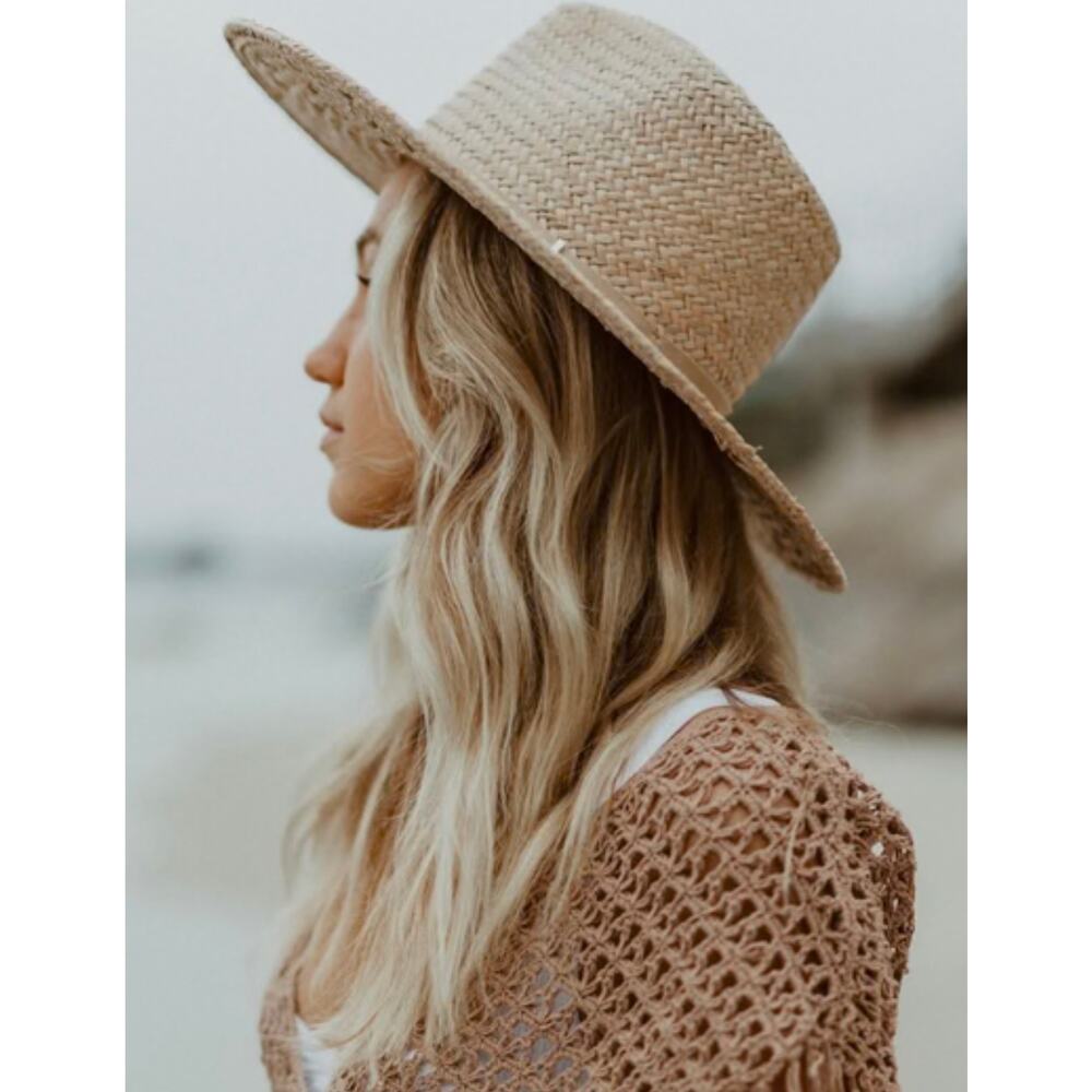 Olive & Pique Soleil Straw Rancher Hat Tan Minimalist Hipster Sun Summer